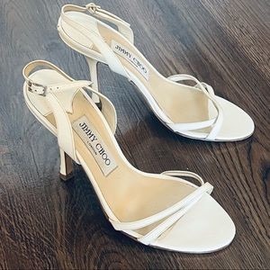 Jimmy Choo White Patent Leather Sandals 👡